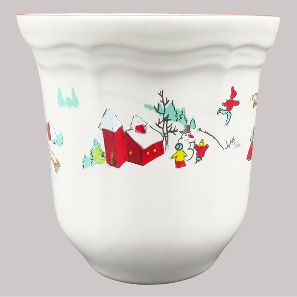 Farberware White Christmas Holiday Mugs Set Of 2 Katherine Babanovsky Design - Picture 5 of 12